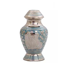 Urne pour adulte pour cendres de crémation humaine Pot en laiton massif rose pour bébé gravé à la main Option de couleur personnalisée disponible en gros - Product Image 1