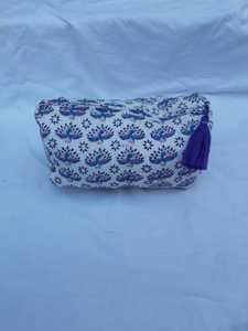 Sac de cosmétiques en coton matelassé, bloc à main, sac pour extérieur, tissu en coton imprimé Floral, matelassé avec plusieurs compartiments - Product Image 5