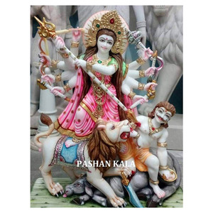 Makrana-estatua de mármol hecha a mano, estatua bonita de Durga Mata - Product Image 1