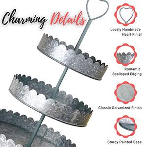 ชั้นวางเค้กชุบสังกะสี3ชั้นสไตล์วินเทจสำหรับคัพเค้กมัฟฟินและขนมอบ - Product Image 2