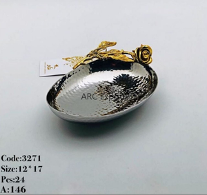Design fantastique Ramadan bol de service alimentaire décoratif en métal bol fleur feuille Design argent et or bols pour Offre Spéciale - Product Image 4
