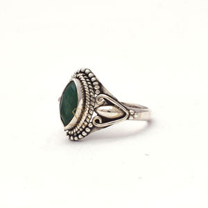 Handmade 925 Sterling <b>Silver</b> <b>Ring</b> Natural <b>Emerald</b> Gemstone Bezel Anniversary Designer <b>Ring</b> Wedding Gift Direct Manufacturer - Product Image 3