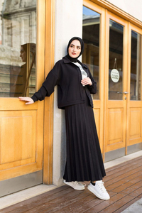 Nouvelle saison femmes 3 pièces jupe plissée ensemble vêtements islamiques Abaya caftan musulman islamique mode turc qualité - Product Image 2
