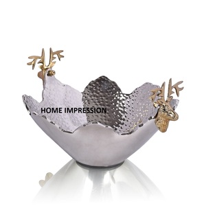 ชามเสิร์ฟอาหารทำจากโลหะด้ามจับกวางออกแบบเป็นเอกลักษณ์ทันสมัยแฟนซี - Product Image 1