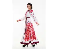 Традиционное украинское платье, одежда для вечеринок, длинное Повседневное платье с вышивкой и пышными рукавами и V-образным вырезом, модные облегающие элегантные платья для девушек