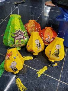 Lanterne en bambou naturel 100% soie, lanterne de FESTIVAL, données en or 99 japonaises, offre spéciale - Product Image 5