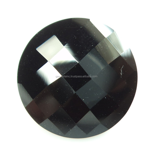 Loose Black Onyx Gemstone Customize Octogen Oval Round Shape Faceted <b>Checker</b> Cut Loose Gemstones <b>Top</b> Quality Natural Black Onyx - Product Image 5