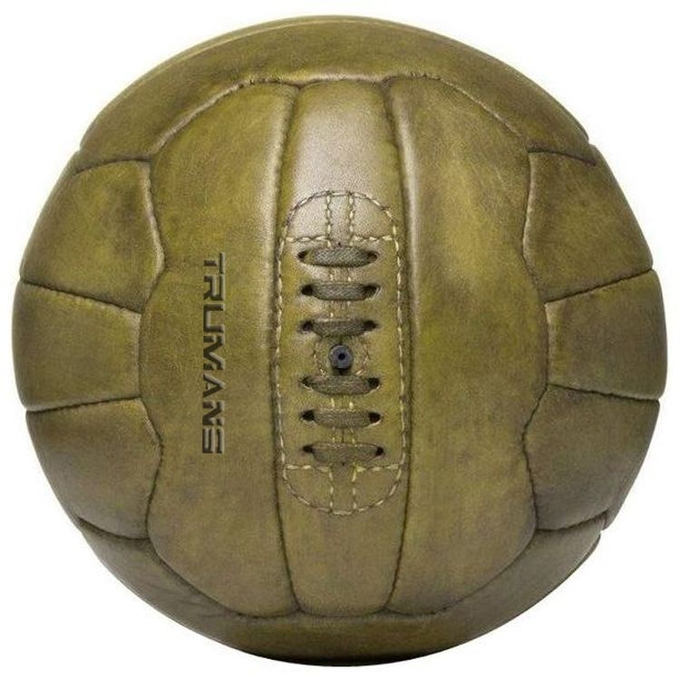 Ballon De Foot Vintage En Cuir Fait Main – Couleur Marron Clair, Déco Ou Jeu