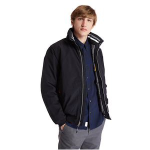 Chaqueta bomber impermeable acolchada para hombre con Forro cálido y cuello redondo acanalado - Product Image 2