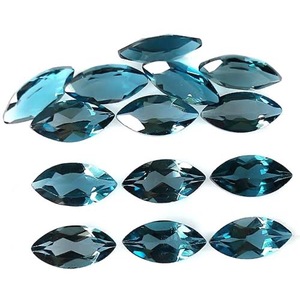 Topacio azul de Londres Natural de corte Marquesa de 2X4mm, precio de fábrica al por mayor, suelta de alta calidad facetada piedra preciosa, Topacio Azul de Londres - Product Image 6
