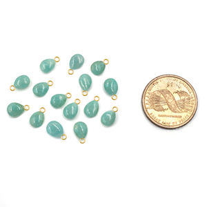 Pendentif en argent sterling avec bail en forme de poire en amazonite de 10 à 12 mm avec plaqué or pour la fabrication de bijoux - Product Image 2