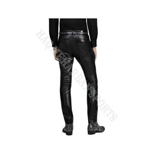 Pantalon en cuir véritable pour hommes, pantalon en cuir véritable Original, avec fermeture éclair, - Product Image 3