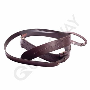 Ceinture en cuir Sam Browne avec bandoulière, noir / marron foncé, accessoire de tenue formelle - Product Image 4