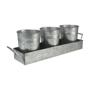 Nouveau Pot de fleur de forme ronde galvanisé de qualité Standard avec support pour jardin extérieur salon utilisation décorative prix attractif - Product Image 2