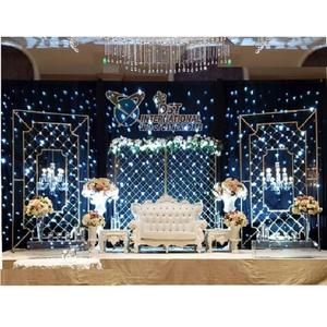 Laverish — bougies métalliques de réception de mariage indien, pièces, arrière-plan, décoration de scène de mariage - Product Image 1