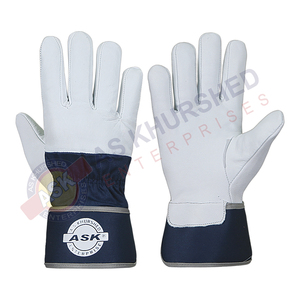 Guantes de trabajo de cuero con forro de algodón Seguridad de agarre mejorada para mecánicos Construcción Obras generales - Product Image 6