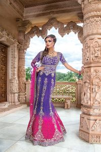 Élégante robe de mariée indienne/pakistanaise longueur au sol avec broderie Zardozi lourde pour mariage - Product Image 2