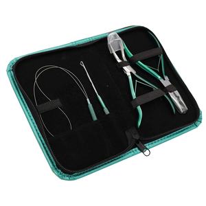 Ensemble professionnel d'aiguilles à boucle micro i-link 4 pièces Kit d'outils de perlage d'extension de cheveux de qualité supérieure avec pince et crochet T - Product Image 1