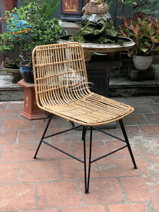 Nouvelle chaise et chaise d'appoint en rotin de style traditionnel avec base en fer Chaise de loisirs pliable pour bureau à domicile Salon et hôtel - Product Image 4