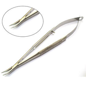 Instruments ophtalmiques manuels Troutman porte-aiguille en acier inoxydable fortement incurvé mâchoire de verrouillage délicate base chirurgicale CE - Product Image 1