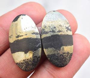 Amazing Pattern Apache Gold Pairs Wholesale Pyrite Gemstone Pair - Product Image 3