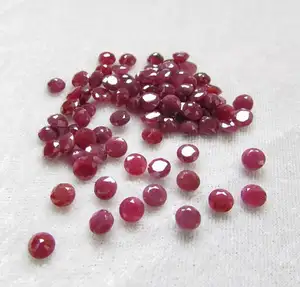 4mm naturel rouge rubis pierre à facettes coupe ronde pierres précieuses pour la fabrication de bijoux fournitures réel bricolage AAA précieux réglage fin nouveau
