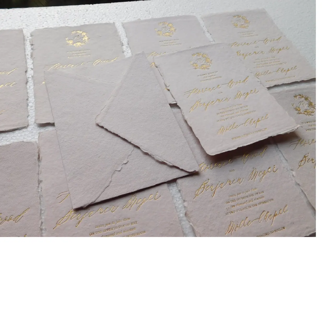 हल्के रंग बनावट deckle धार कपास चीर कागजात के लिए विजिटिंग कार्ड और शादी के लिए stationers