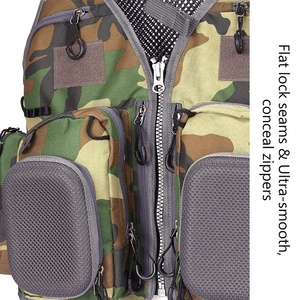 เสื้อกั๊กตกปลาระบายอากาศได้ดีมีกระเป๋าดีไซน์ลายพรางโลโก้ OEM และ ODM - Product Image 6