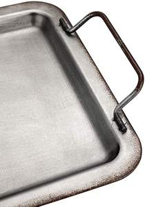 Élégant plateau de service en métal galvanisé avec poignée élégante, parfait pour servir les desserts à la maison, la cuisine et la vaisselle - Product Image 3