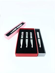 Vente en gros de haute qualité en acier inoxydable argenté pince à épiler extension de sourcil Instruments de beauté avec logo personnalisé - Product Image 4