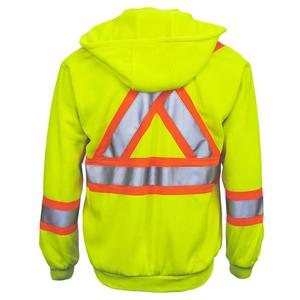 CUSTOM Men's ANSI Class 2 Waterproof <b>Hi</b>-<b>Vis</b> Reflective Road Safety Polo Shirt-Long Sleeve Yellow with <b>Orange</b> Strap Custom Logo - Product Image 2