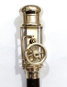Brass Working <b>Stick</b> Steam Engine <b>Handle</b> Wooden <b>Walking</b> Cane Brown Color Woman <b>Stick</b> Gift - Product Image 4