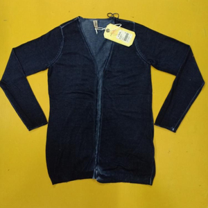 Good Quality Genuine Branded Labels Ladies Women's Long Sleeve Pullovers V-Neck Cardigan Sweaters Without Button Stock Lot Cloth - Product Image 1