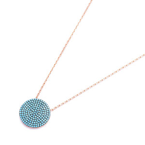 Pendentif en argent de forme ronde Nano Turquoise, vente en gros, fait à la main, bijoux élégants et à la mode - Product Image 2