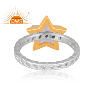 Bague empilable unisexe en argent sterling 2026 de haute qualité avec pierre de lune arc-en-ciel naturelle et motif étoile pour fabricant de bijoux - Product Image 4