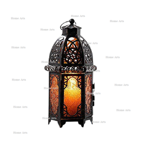 <b>Set</b> Of 2 Iron And Glass <b>Lantern</b> Customized Shape And Size Multi Color Hanging <b>Lantern</b> For Indoor And Outdoor Use - Product Image 5