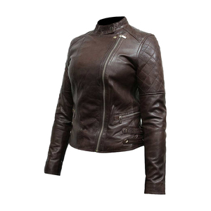 OEM señoras Moto bicicleta acolchado forro de lana chaqueta de cuero Casual desgaste protector Bikers Chaqueta de ganchillo transpirable Prime - Product Image 5