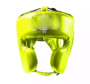 Protector de casco MMA Kick Boxing Head Guard Face Pattern Casco de cuero para artes marciales y boxeo - Product Image 6