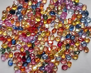 Multi Sapphire Faceted Oval Stone Natural Mohan Gems Oval Cut Oval Shape Lot of 150 Carats for High Quality Jewellery LSCS03