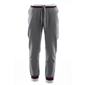 Pantalones con puños acanalados para hombre, elegantes y a la moda, Color gris, con cierre de cadena y dibujo