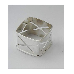 Servilleteros redondos hechos a mano Soporte de metal niquelado y latón Llegada caliente a un precio económico - Product Image 2