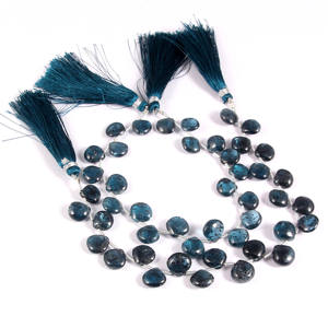 Moss Indigo Kyanite Heart Briolette Natural 6mm-20mm Teal Blue Smooth Cuentas semipreciosas 8 pulgadas Loose Royal Blue Kyanite - Product Image 1