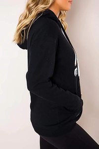 Jersey con capucha de gran tamaño para mujer Sudadera con capucha para posición de logotipo frontal de invierno - Product Image 4