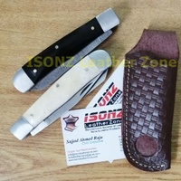 Grandsharp couteau de piège à lame, manche en corne de damas 4 pouces