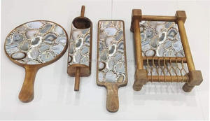 2022 nouvelle planche à découper en bois ronde personnalisée bloc à découper en bois et résine de l'Inde pour une utilisation en cuisine produit de cuisine à domicile - Product Image 3