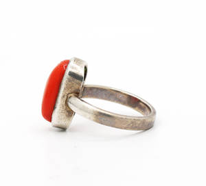 Natural Red <b>Coral</b> Gemstone Ring 925 Solid Sterling Silver Handmade Ring Fashion <b>Jewelry</b> for Wholesaler - Product Image 4