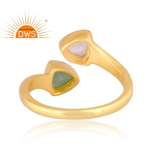 925 Sterling Silver Natural Amazonite And Rainbow <b>Moon</b> <b>Stone</b> Gemstone Adjustable <b>Ring</b> Jewelry For Women Gift For Her - Product Image 4