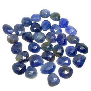 Piedra preciosa Natural de zafiro azul para fabricación de joyas, piedra preciosa de corte de rosa, tallada y suelta, tamaño libre de 8-11mm, precio al por mayor - Product Image 3