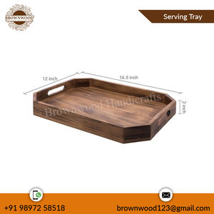 Plateau octogonal en bois de qualité supérieure pin acacia mangue noyer pour le stockage domestique idéal pour le dessert assiette à dîner plateau de service - Product Image 3