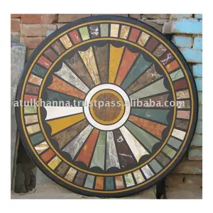 Mesa de diseño de mosaico de mármol, decoración del hogar, hermoso